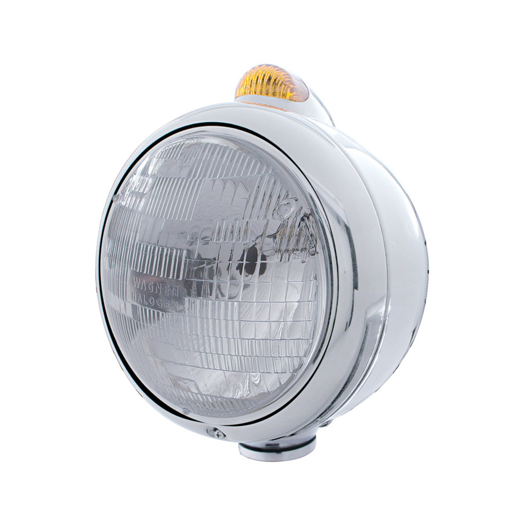 Stainless Steel Guide 682-C Headlight H6024 & Dual Mode LED Signal (Amber or Clear Lens)