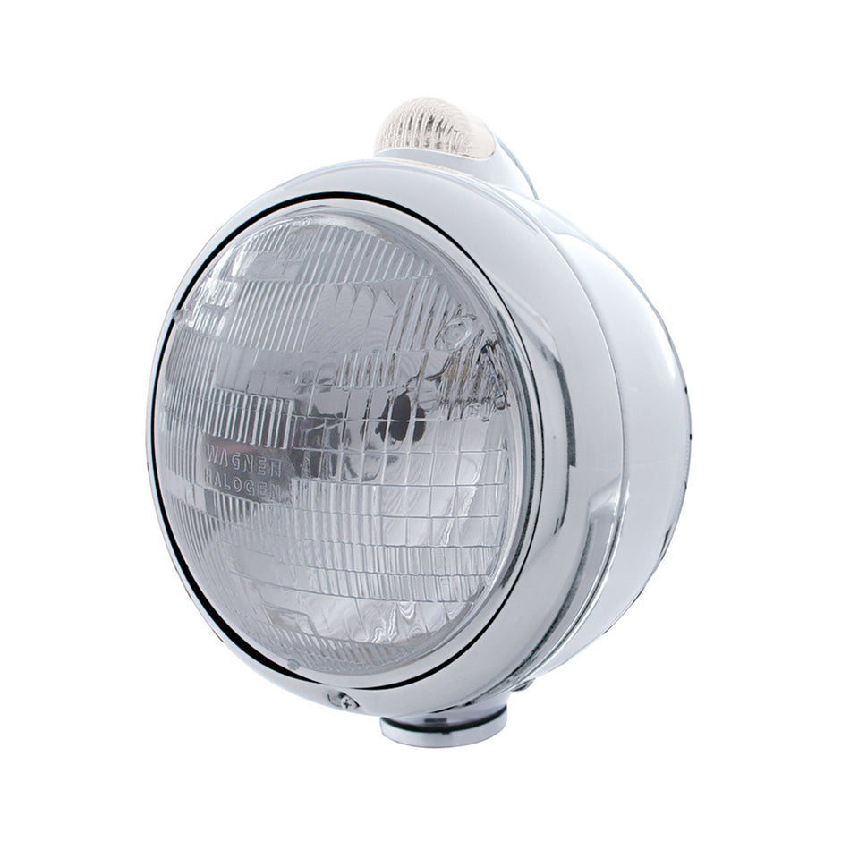 Stainless Steel Guide 682-C Headlight H6024 & Dual Mode LED Signal (Amber or Clear Lens)