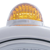 Stainless Steel Guide 682-C Headlight H4 & Dual Mode LED Signal (Amber or Clear Lens)