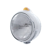 United Pacific - Chrome Guide 682-C Headlight 6014 & Dual Mode LED Signal (Amber or Clear Lens)