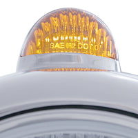 United Pacific - Chrome Guide 682-C Headlight 6014 & Dual Mode LED Signal (Amber or Clear Lens)