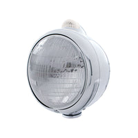 United Pacific - Chrome Guide 682-C Headlight 6014 & Dual Mode LED Signal (Amber or Clear Lens)