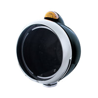 Black Guide 682-C Headlight No Bulb With Dual Mode LED Signal - Amber LEDs (Amber or Clear Lens)