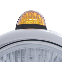 Black Guide 682-C Headlight No Bulb With Dual Mode LED Signal - Amber LEDs (Amber or Clear Lens)