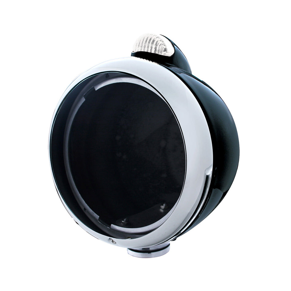 Black Guide 682-C Headlight No Bulb With Dual Mode LED Signal - Amber LEDs (Amber or Clear Lens)