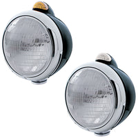 Black Guide 682-C Headlight 6014 & Dual Mode LED Signal Amber LED (Amber or Clear Lens)