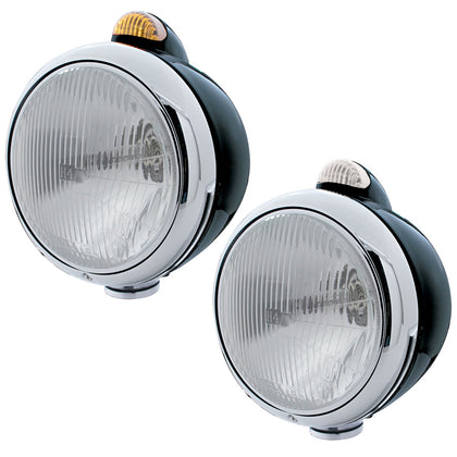 Black Guide 682-C Headlight H4 & Dual Mode LED Signal - Amber LEDs (Amber or Clear Lens)