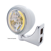 United Pacific - Stainless Steel Guide 682-C Style Headlight H4 Bulb With 34 Amber LED