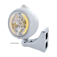 Chrome Guide 682-C Headlight H4 With Amber LED & Dual Mode LED Signal - Amber LEDs (Amber or Clear Lens)