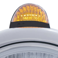 Black Guide 682-C Headlight H4 With Amber LED & Dual Mode LED Signal - Amber LEDs (Amber or Clear Lens)
