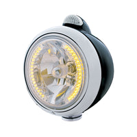 Black Guide 682-C Headlight H4 With Amber LED & Dual Mode LED Signal - Amber LEDs (Amber or Clear Lens)