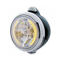 Black Guide 682-C Headlight H4 With 34 Amber or White LEDs & LED Signal (Clear Lens)