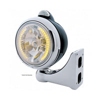 Black Guide 682-C Headlight H4 With 34 Amber or White LEDs & LED Signal (Clear Lens)