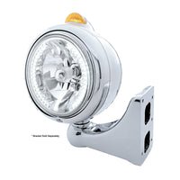 Stainless Steel Guide 682-C Headlight H4 With White LED & Dual Mode LED Signal - White LEDs (Amber or Clear Lens)