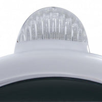 Stainless Steel Guide 682-C Headlight H4 With 34 Amber or White LEDs & LED Signal (Clear Lens)