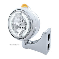 Chrome Guide 682-C Headlight H4 With White LED & Dual Mode LED Signal - White LED (Amber or Clear Lens)