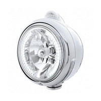 Chrome Guide 682-C Headlight H4 With 34 Amber or White LEDs & LED Signal (Clear Lens)