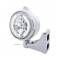Chrome Guide 682-C Headlight H4 With 34 Amber or White LEDs & LED Signal (Clear Lens)