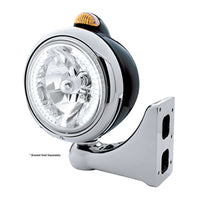 Black Guide 682-C Headlight H4 With White LED & Dual Mode LED Signal - White LEDs (Amber or Clear Lens)