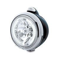 Black Guide 682-C Headlight H4 With White LED & Dual Mode LED Signal - White LEDs (Amber or Clear Lens)