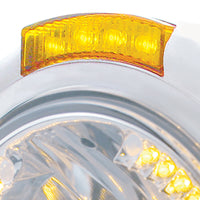 Stainless Steel Classic Headlight H4 With 34 Amber or White LED & Dual Mode LED Signal (Amber or Clear Lens)