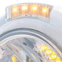 Stainless Steel Classic Headlight H4 With 34 Amber or White LED & Signal (Amber or Clear Lens)
