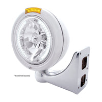 Stainless Steel Classic Headlight H4 With 34 Amber or White LED & Dual Mode LED Signal (Amber or Clear Lens)