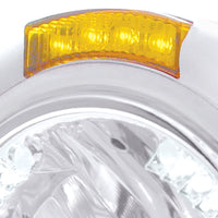 Stainless Steel Classic Headlight H4 With 34 Amber or White LED & Signal (Amber or Clear Lens)