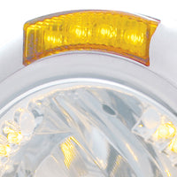 Chrome Classic Headlight H4 With 34 Amber or White LEDs & Dual Mode LED Signal (Amber or Clear Lens)