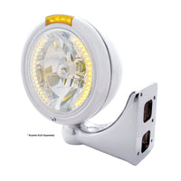 Chrome Classic Headlight H4 With 34 Amber or White LEDs & Dual Mode LED Signal (Amber or Clear Lens)