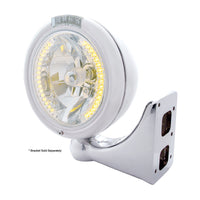Chrome Classic Headlight H4 With 34 Amber or White LEDs & Dual Mode LED Signal (Amber or Clear Lens)
