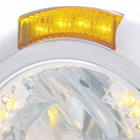 Chrome Classic Headlight H4 With 34 Amber LED & LED Signal (Amber or Clear Lens)