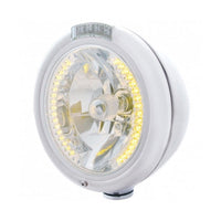 Chrome Classic Headlight H4 With 34 Amber LED & LED Signal (Amber or Clear Lens)