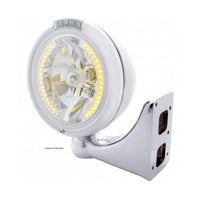 Chrome Classic Headlight H4 With 34 Amber LED & LED Signal (Amber or Clear Lens)