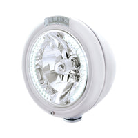 Chrome Classic Headlight H4 With 34 White LED & Signal (Amber or Clear Lens)