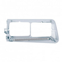 19 LED Headlight Bezel For 1989-2009 Freightliner FLD (Amber LEDs/Amber or Clear Lens) Driver or Passenger Side