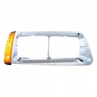 14 LED Headlight Bezel With Turn Signal For 1989-2009 Freightliner FLD (Driver or Passenger)