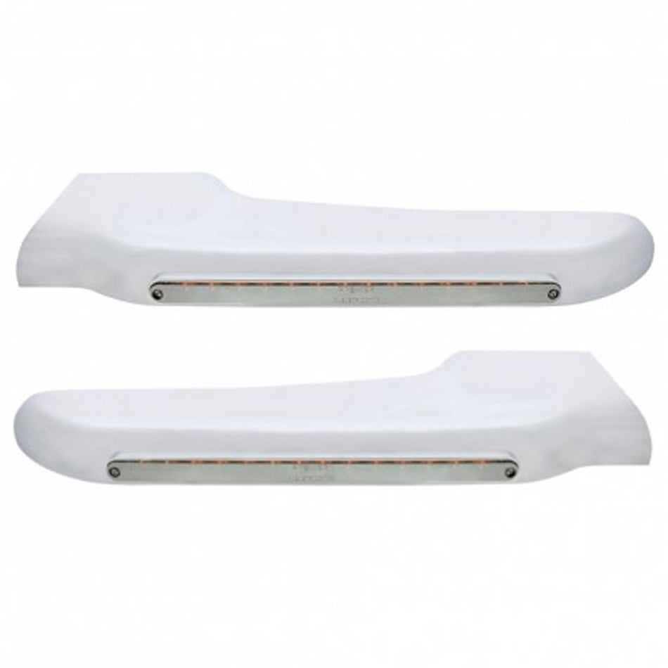19 Amber LED Front Fender Cover For Peterbilt 388 (2008-2015) & 389 (2008-2023) Amber Lens (Driver or Passenger Side)
