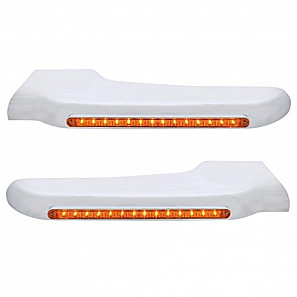 Sequential 14 Amber LED Front Fender Cover For Peterbilt 388 (2008-2015) & 389 (2008-2023) Amber Lens (Driver or Passenger Side)