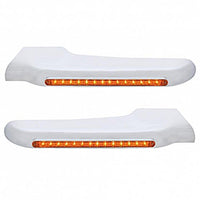 Sequential 14 Amber LED Front Fender Cover For Peterbilt 388 (2008-2015) & 389 (2008-2023) Amber Lens (Driver or Passenger Side)