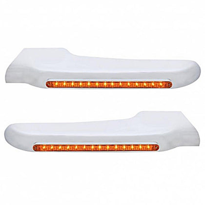 Sequential 14 Amber LED Front Fender Cover For Peterbilt 388 (2008-2015) & 389 (2008-2023) Amber Lens (Driver or Passenger Side)