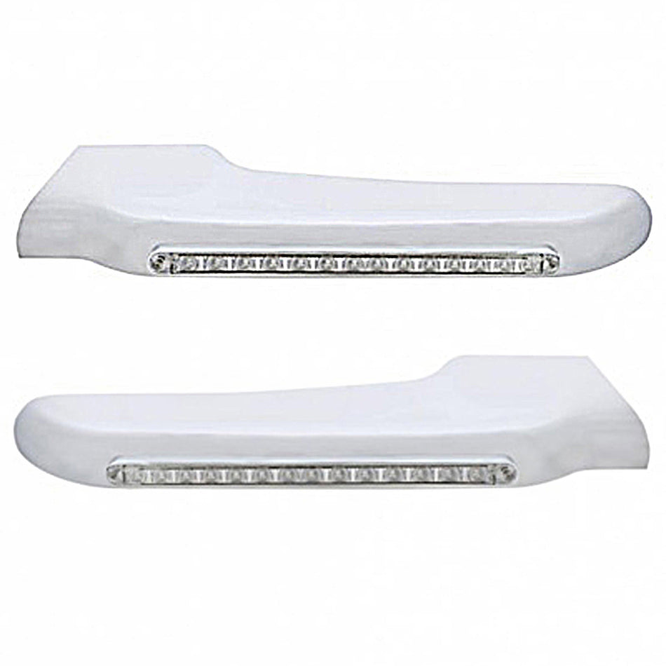 Sequential 14 Amber LED Front Fender Cover For Peterbilt 388 (2008-2015) & 389 (2008-2023) Clear Lens (Driver or Passenger Side)