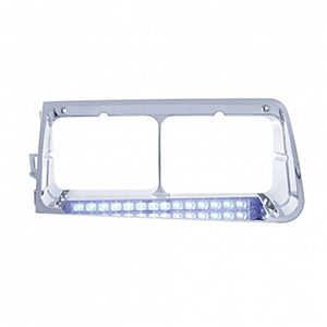 14 LED Headlight Bezel For 1989-2009 Freightliner FLD - Driver or Passenger Side (Various Colors)