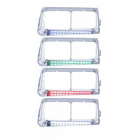 14 LED Headlight Bezel For 1989-2009 Freightliner FLD - Driver or Passenger Side (Various Colors)