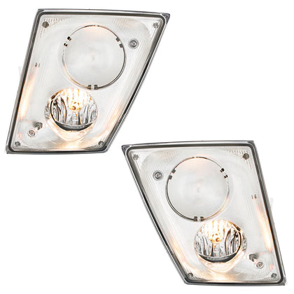 Chrome Fog Light Assembly For 2003-2017 Volvo VN/VNL (Driver or Passenger)