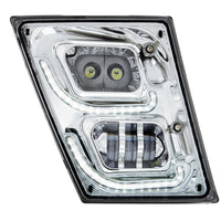 Chrome High Power LED Fog Light With LED DRL & Position Light for 2003-2017 Volvo VN/VNL (Driver or Passenger)
