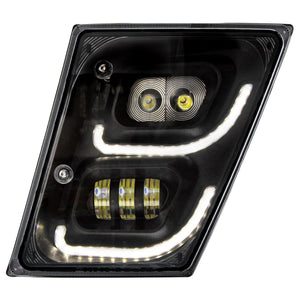 "Blackout" High Power LED Fog Light With LED DRL & Position Light For 2003-2017 Volvo VN/VNL (Driver or Passenger)