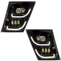 "Blackout" High Power LED Fog Light With LED DRL & Position Light For 2003-2017 Volvo VN/VNL (Driver or Passenger)