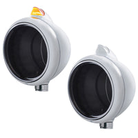 Stainless Steel Guide 682-C Headlight No Bulb & Original Style LED Signal (Amber or Clear)