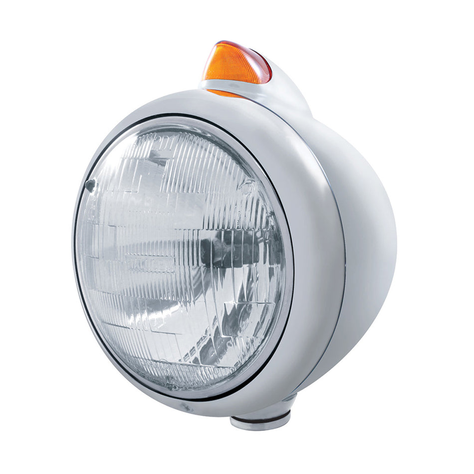 Stainless Steel Guide 682-C Headlight H6024 & Original Style LED Signal (Amber or Clear)